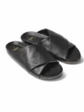 beek Black Leather Kea Slide Sandals